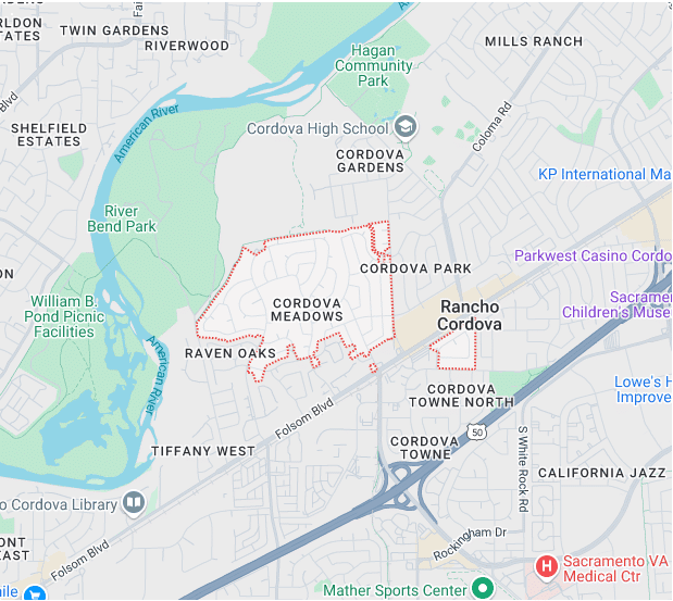 Service Location Cordova Meadows Map Image