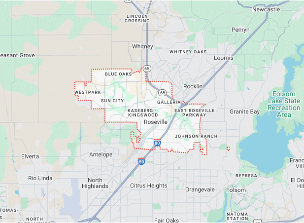 Service Location Roseville Map Image